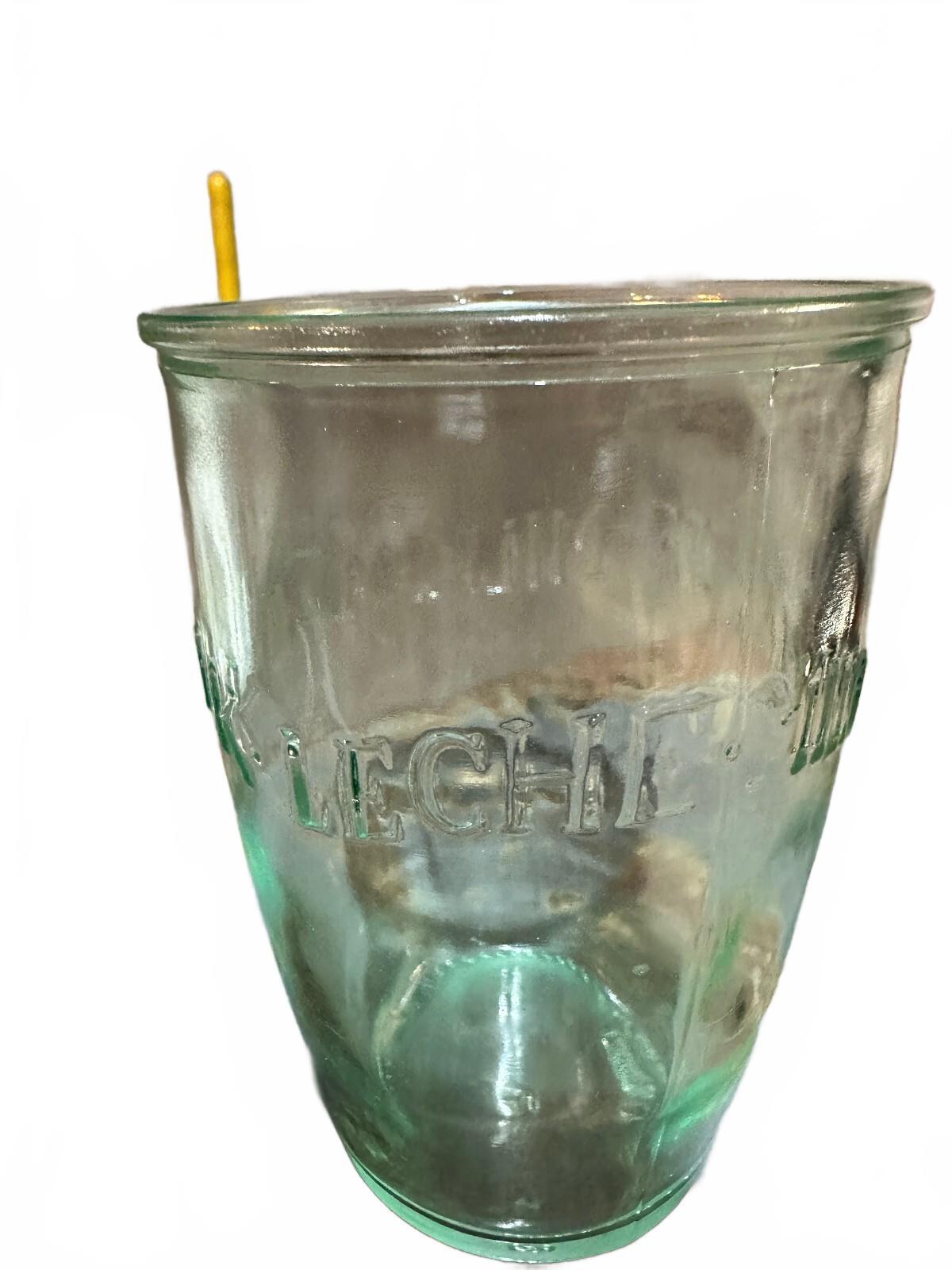 Vintage Italian Green Glass BECH-MILK Tumbler Italy