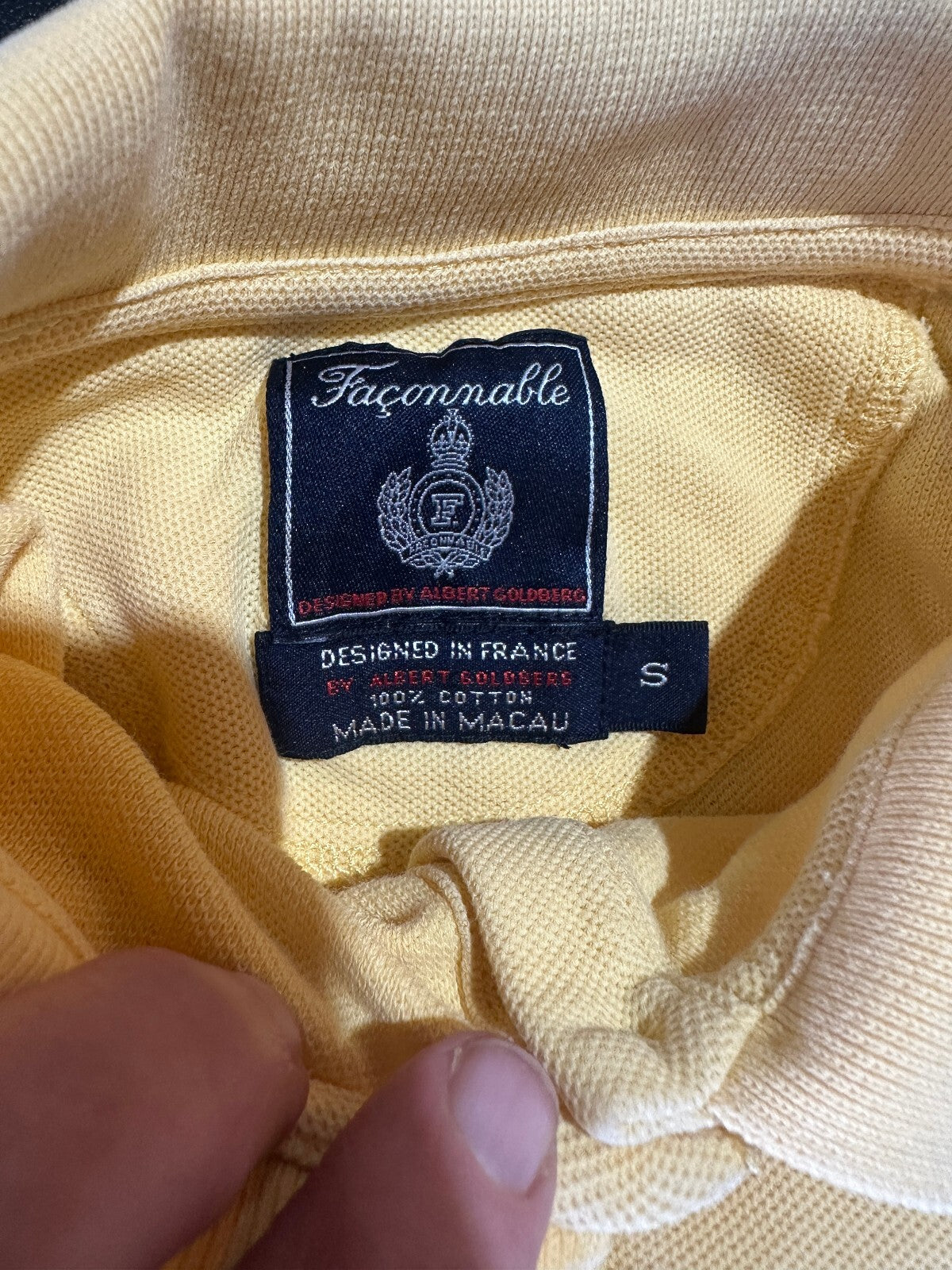 Façonnable Yellow Cropped Polo Shirt Women's S