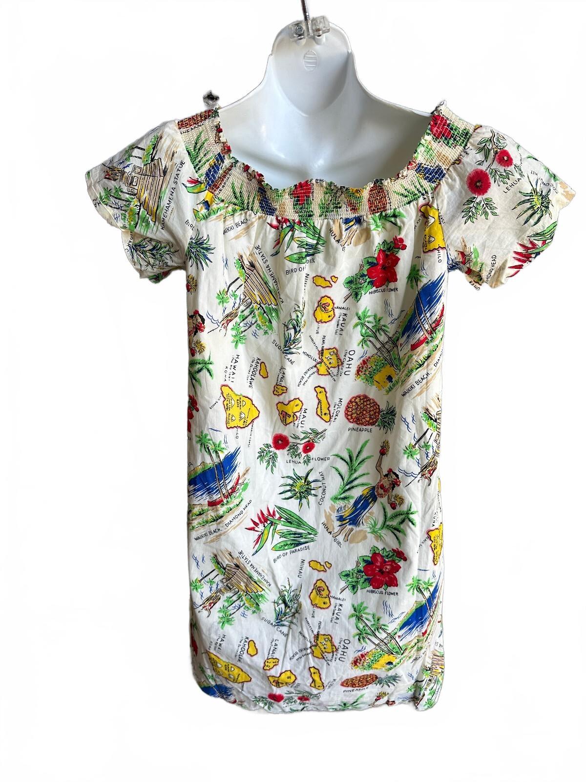 J.Crew Hawaiian Print Off Shoulder Dress Size 2