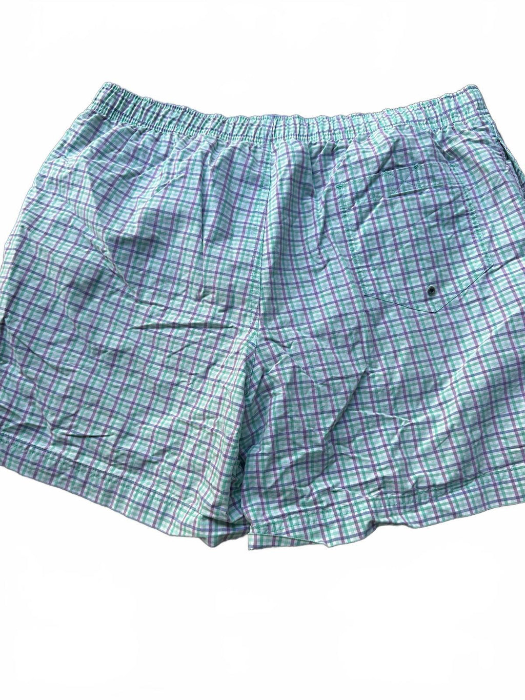 Polo Sport Plaid Swim Trunks L Purple Green Lined