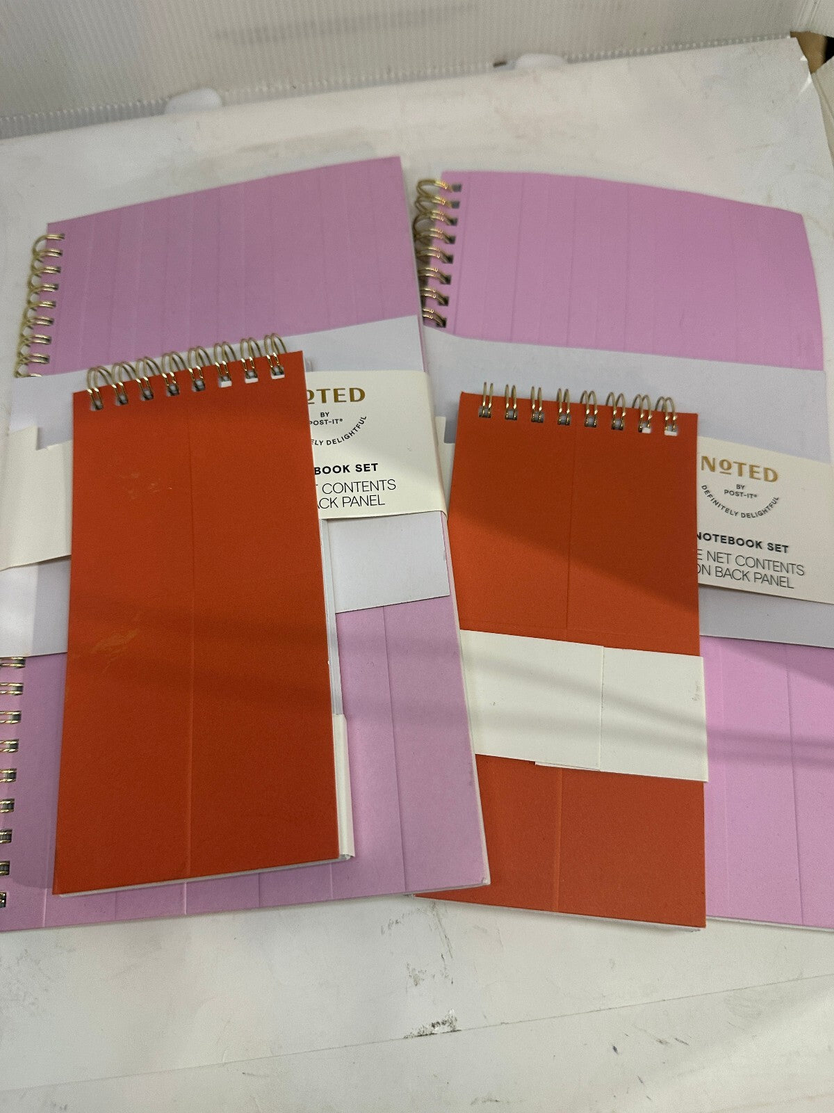 2 Noted by Post-it Spiral Notebook Sets Pink Orange