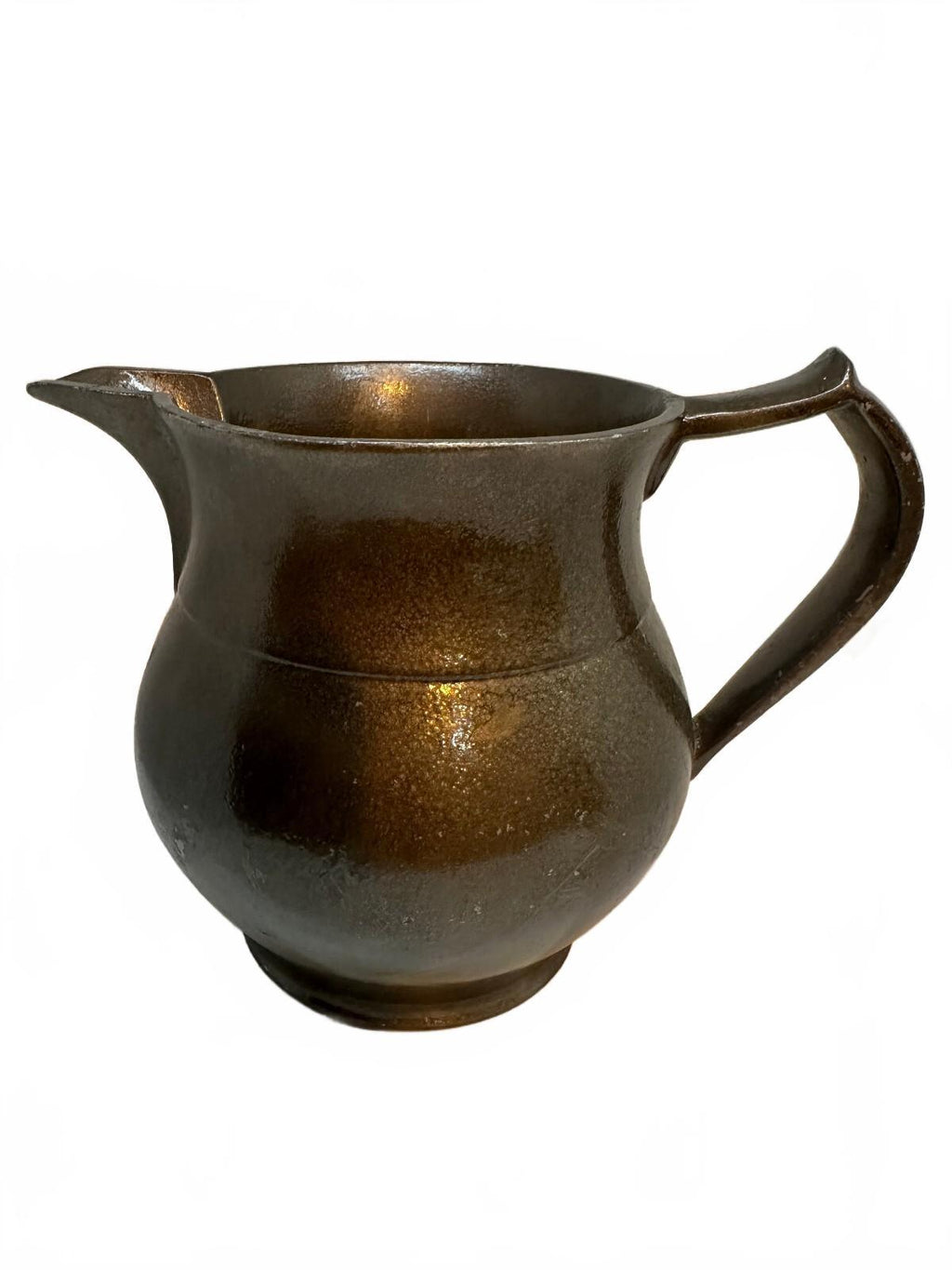 Vintage Bronze Tone Metal Pitcher Sculptural Spout