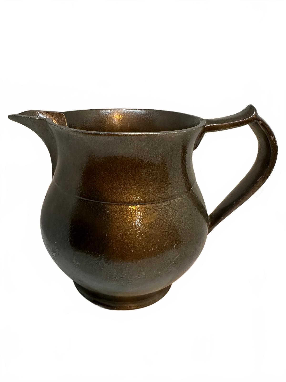 Vintage Bronze Tone Metal Pitcher Sculptural Spout