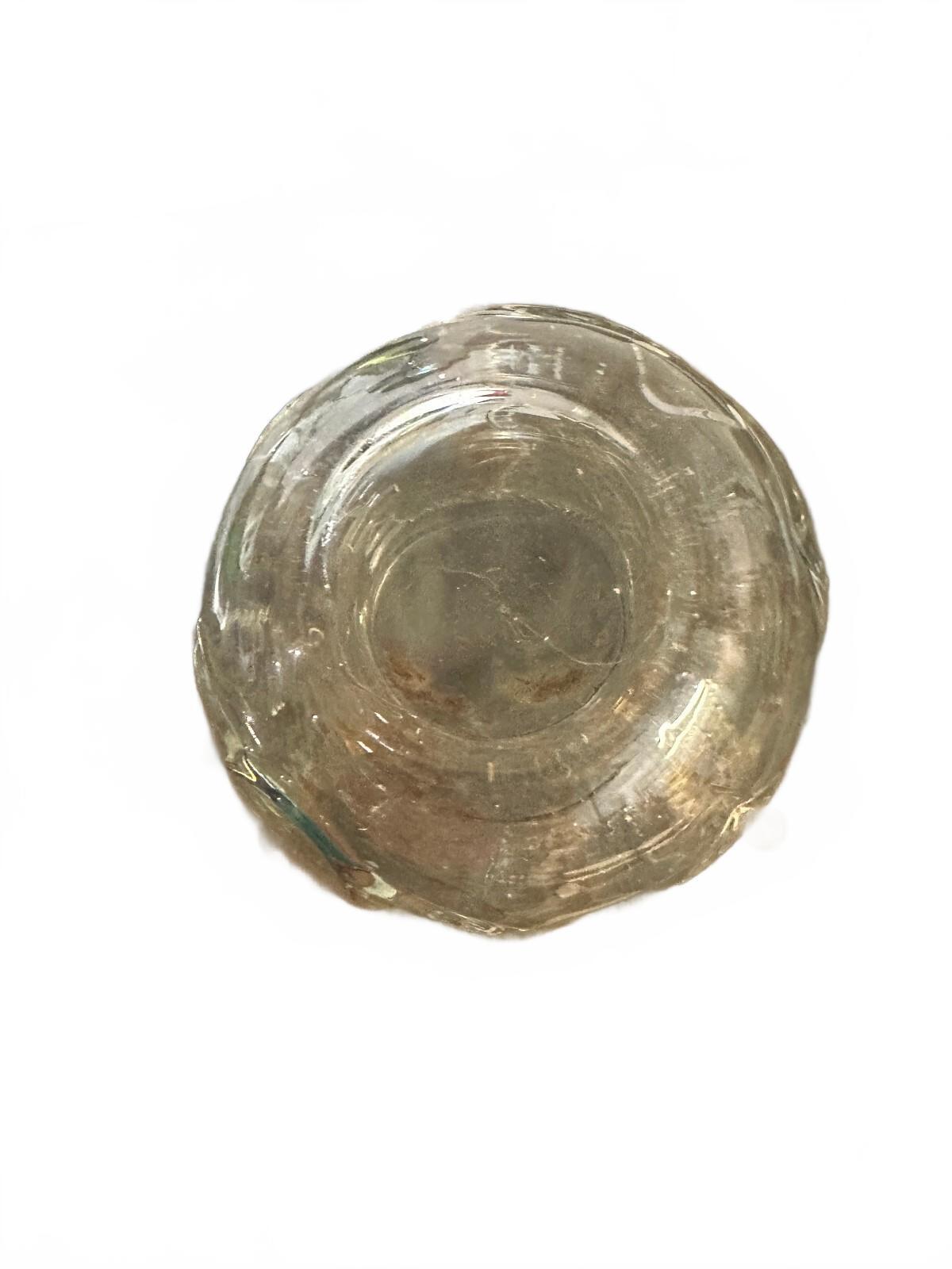 Vintage Clear Glass Tiki Face Cup Tumbler 4.5"