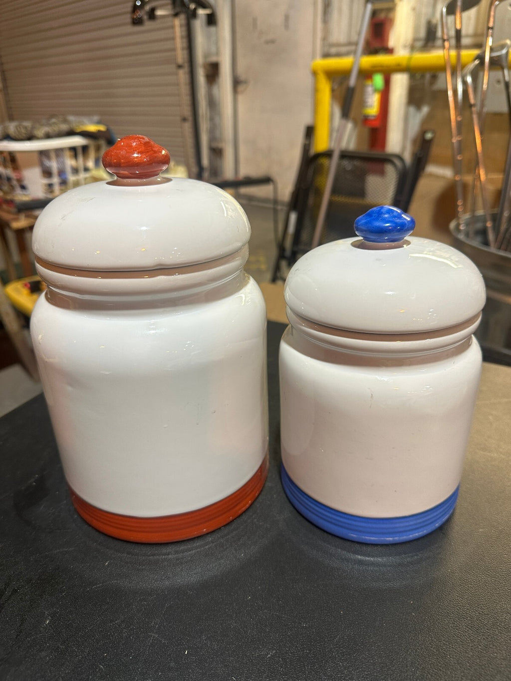 Vintage JWB USA Hand Painted Vegetable Canisters Set 2