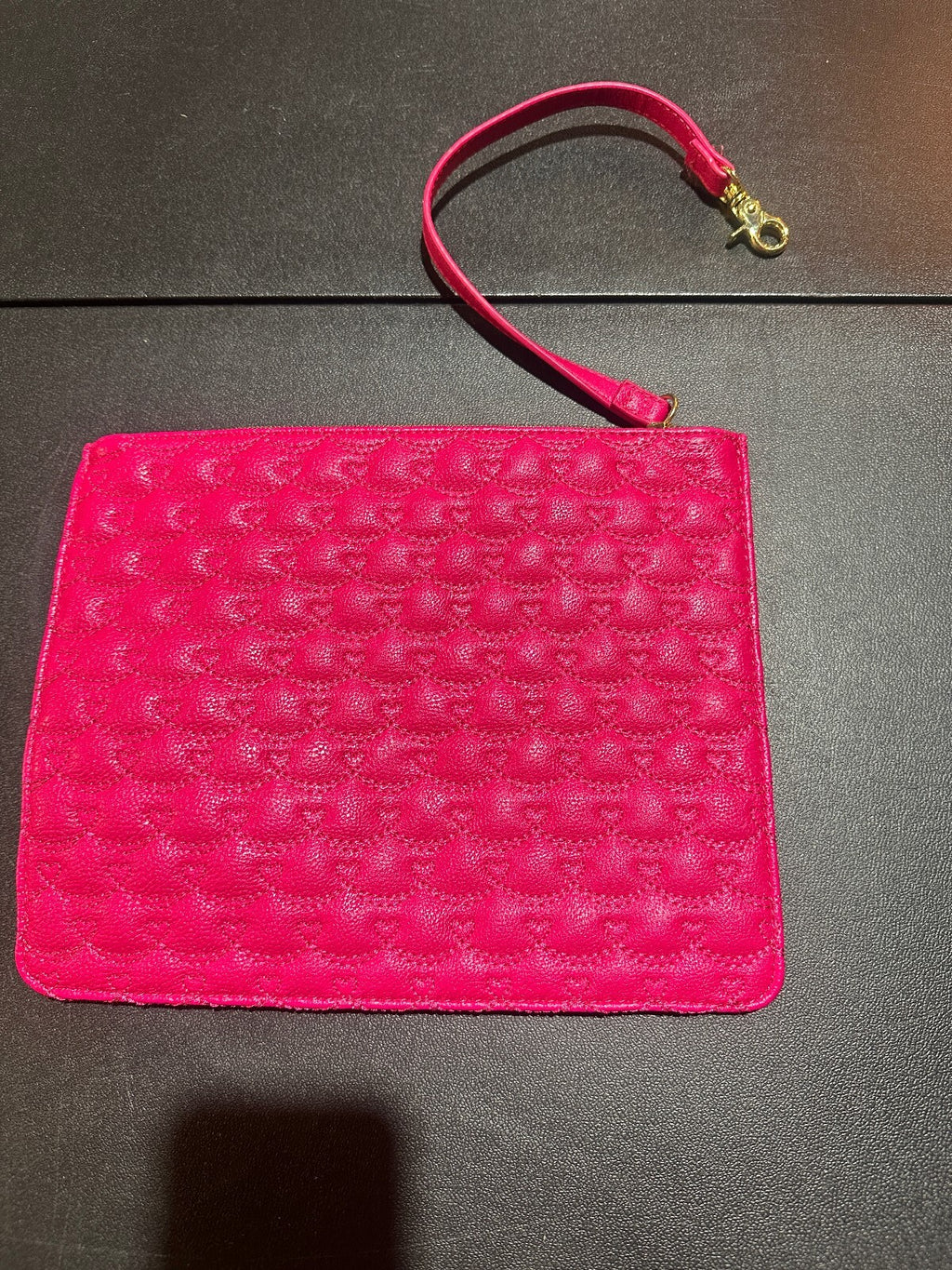 Betsey Johnson Pink Wristlet Pouch Hearts