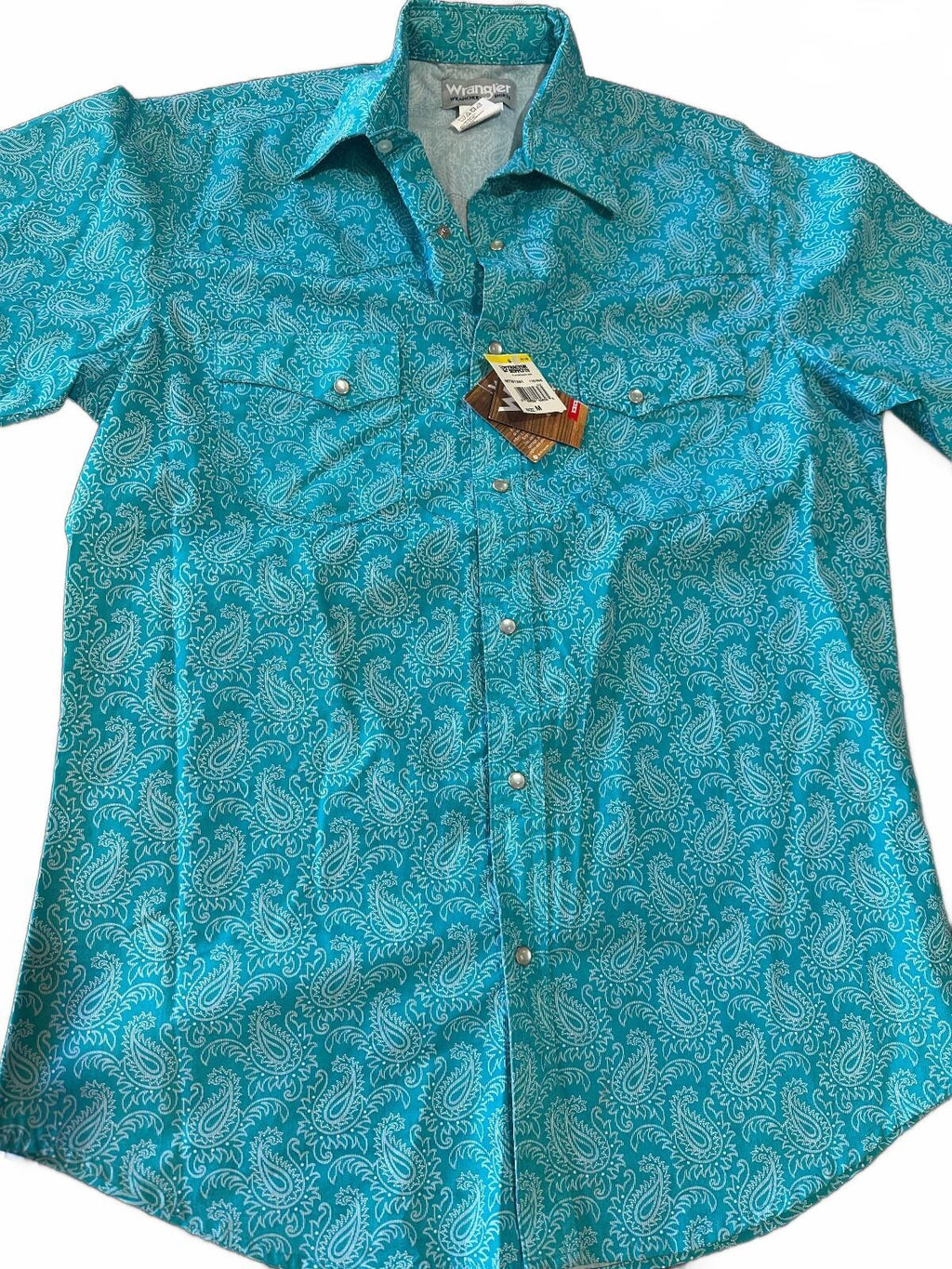 Wrangler Turquoise Paisley Western Shirt Men's M NWT