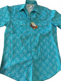 Wrangler Turquoise Paisley Western Shirt Men's M NWT