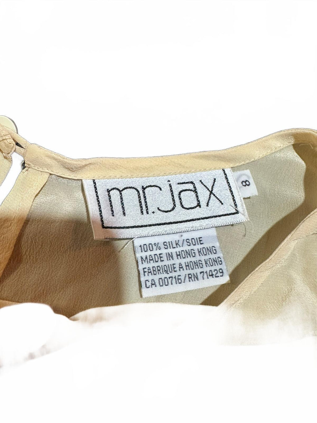 Mr. Jax 100% Silk Embroidered Pocket Blouse 8 Pale yellow