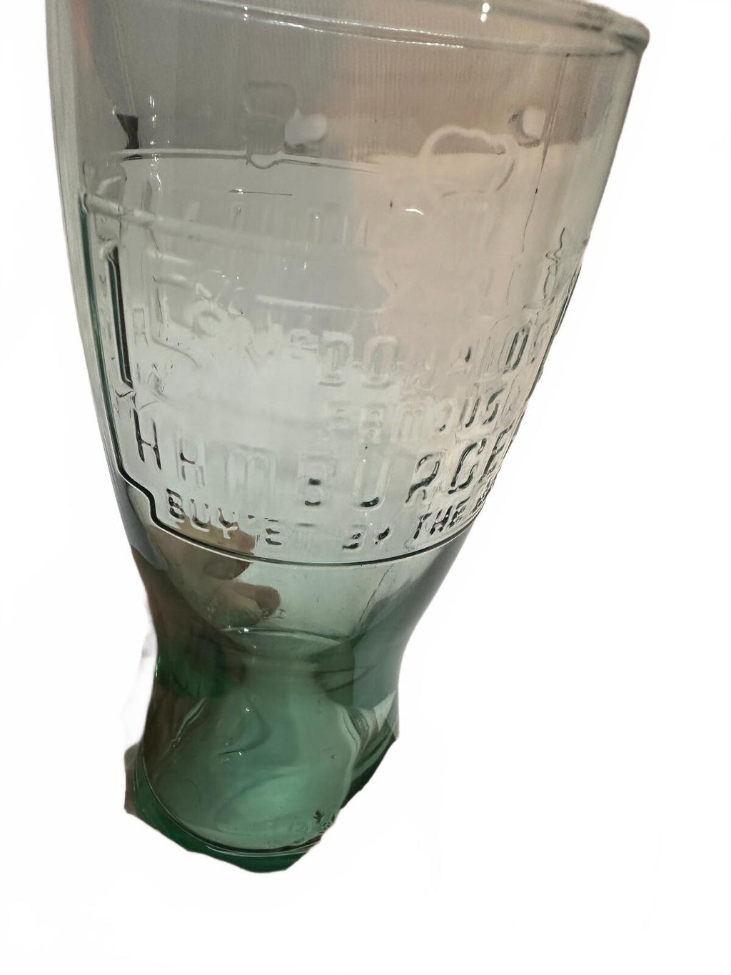 3 McDonald’s 1997 Embossed Glasses Purple Green Clear