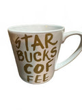 Starbucks 2015 Gold Graffiti Letter Coffee Mug 14.2 Oz