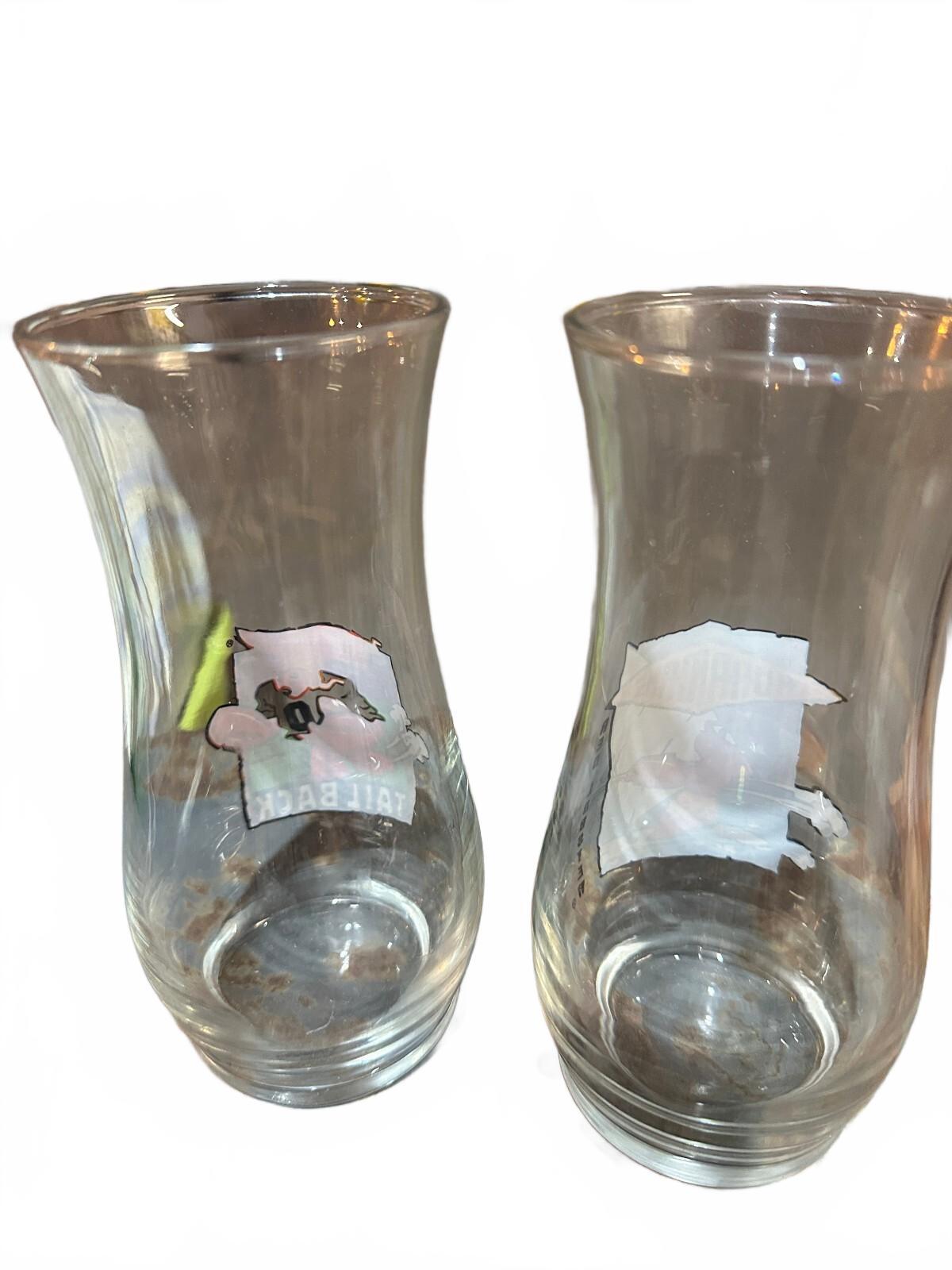 Vintage Red Lobster Hurricane Glasses 7" Set of 2