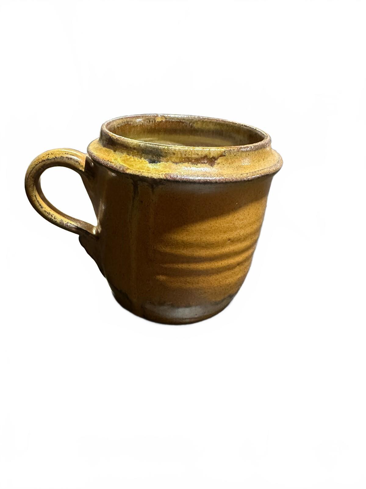 Vintage Mustard Yellow Studio Pottery Stoneware Mug