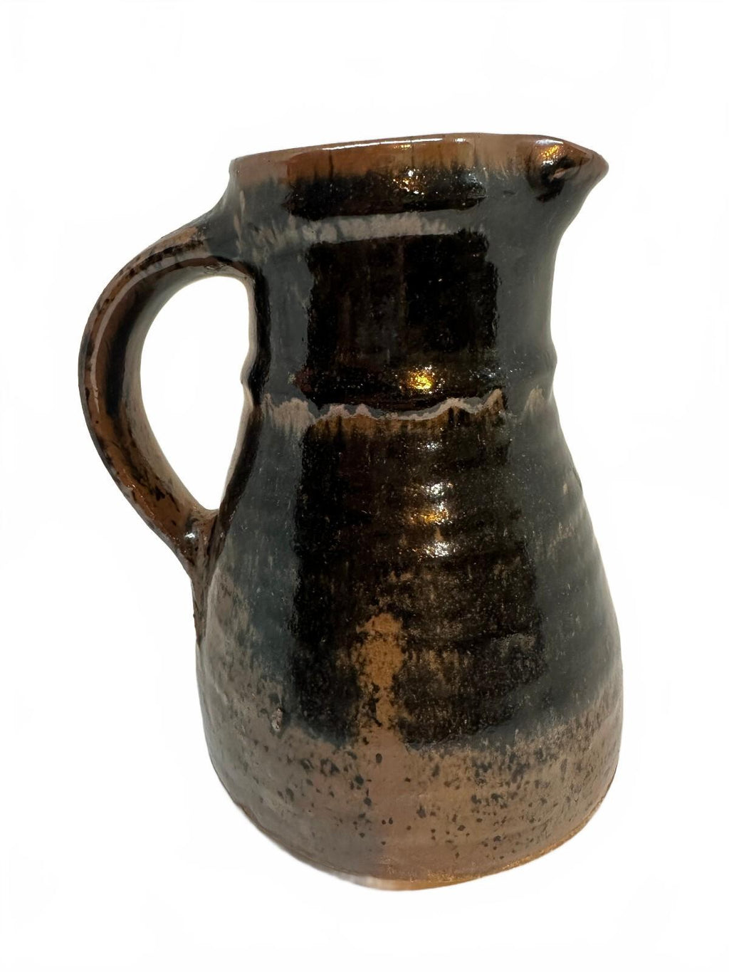 Vintage Hand Thrown Brown Studio Pottery Pitcher