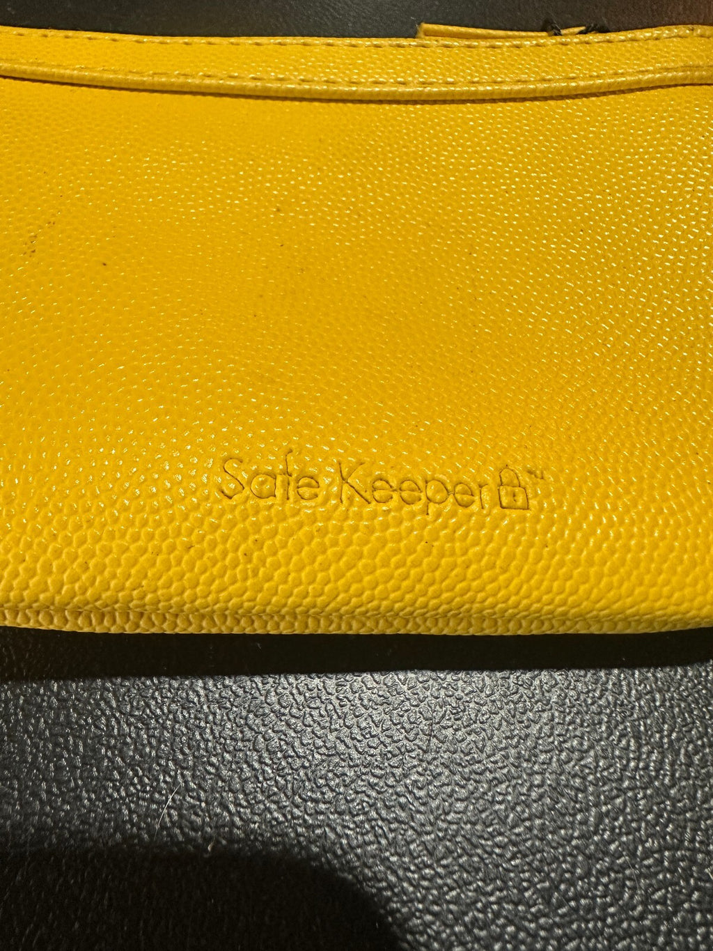 Safe Keeper Yellow Coin Purse Keychain Zip Pouch