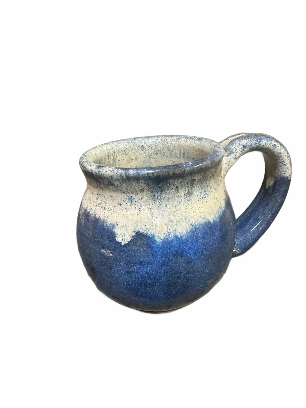 Handmade Blue Cream Studio Pottery Stoneware Mug