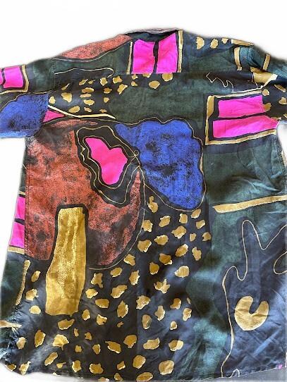 Robert Stock Silk Abstract Shirt Men's Medium