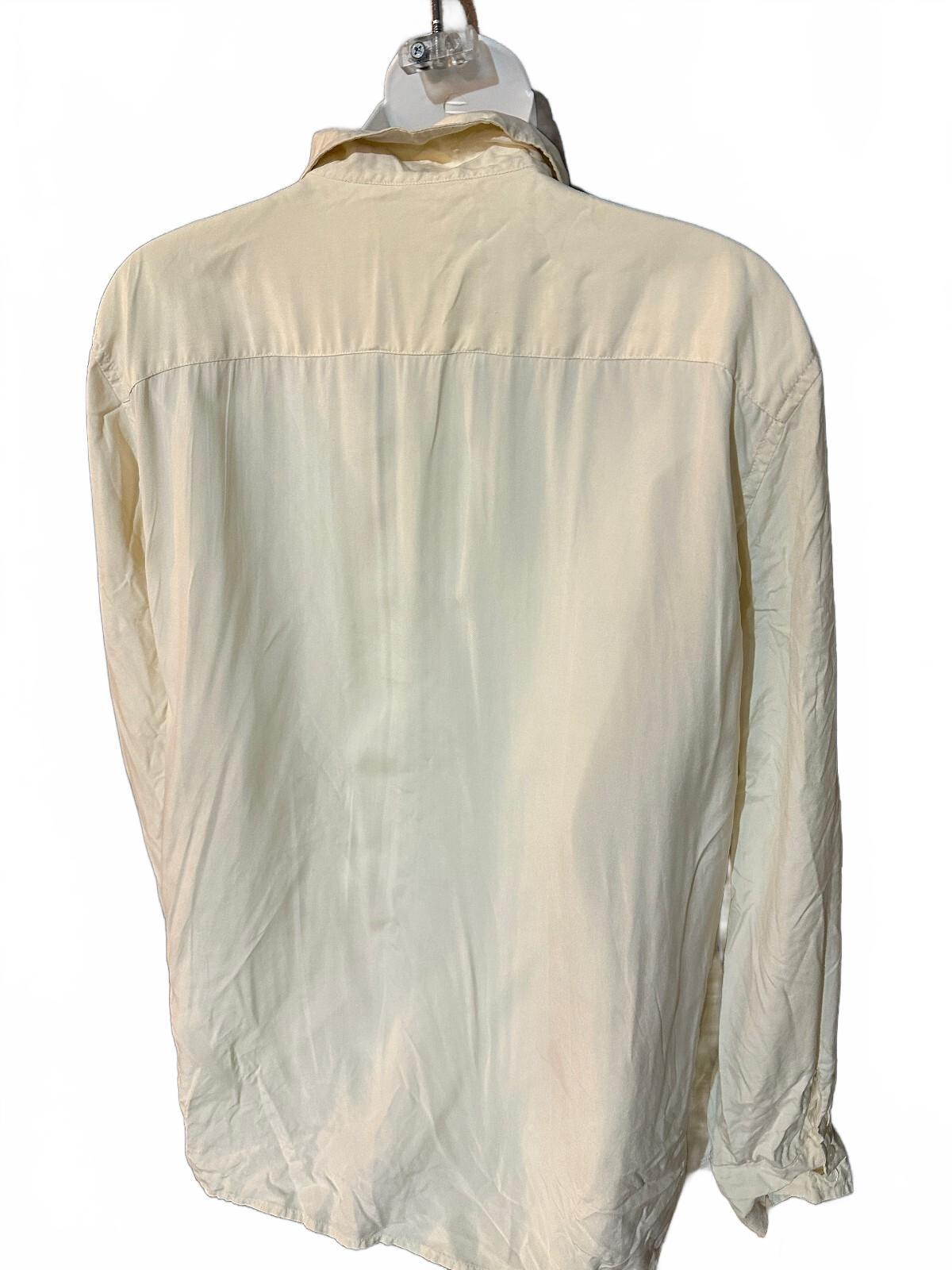 Preston & York Cream 100% Silk Button Shirt