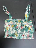 Tropical Smocked Crop Cami Top