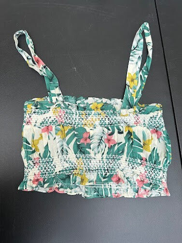 Tropical Smocked Crop Cami Top