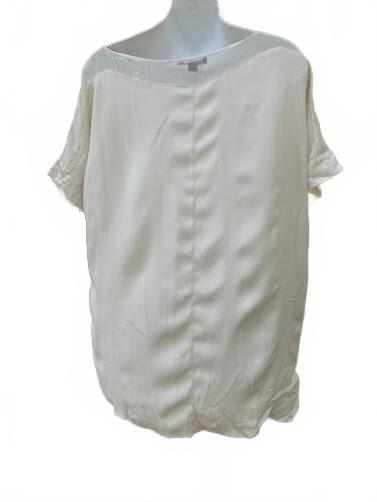 GO Silk Cream Silk Blouse Large