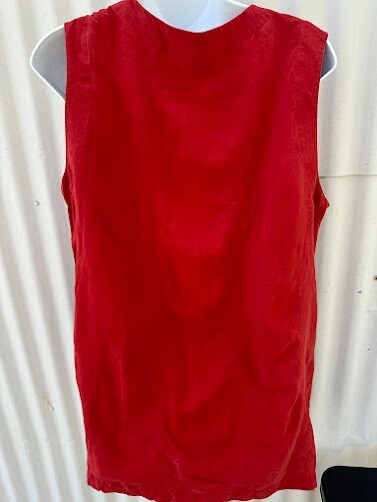 Ellen Tracy Silk Sleeveless Blouse Red 14