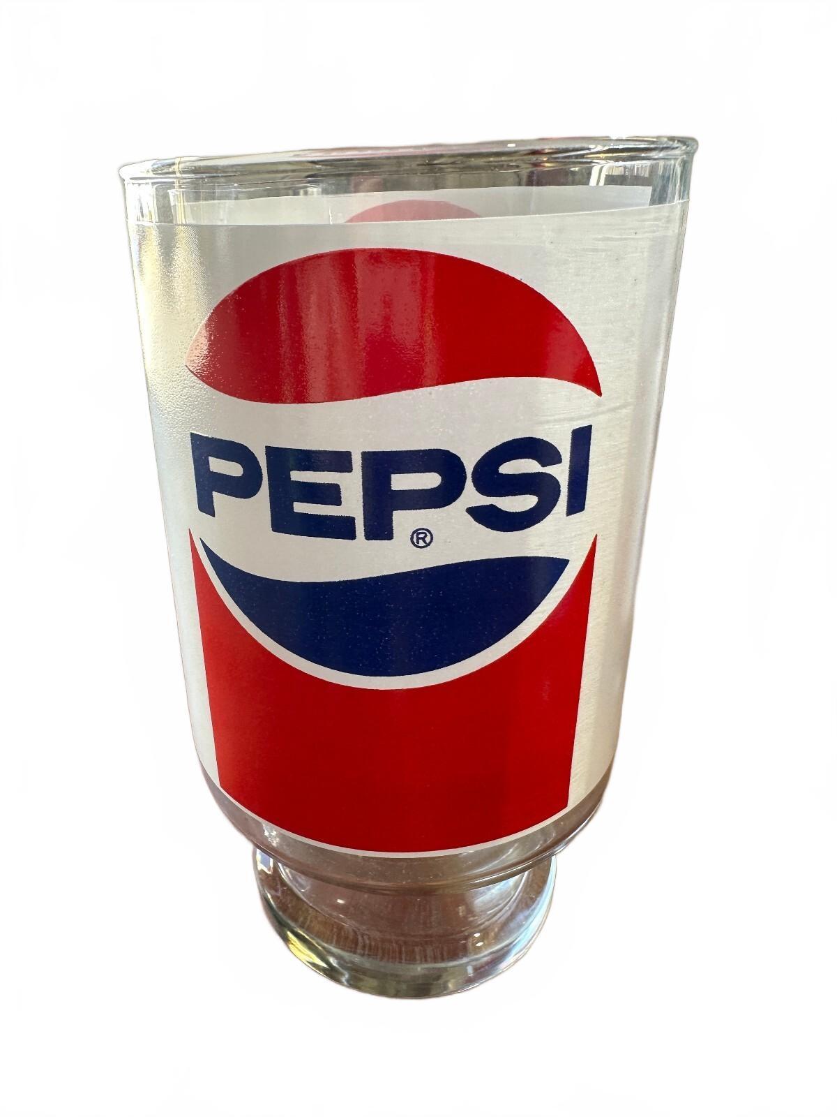 4 Vintage 1970s Pepsi-Cola Red White Blue Glasses