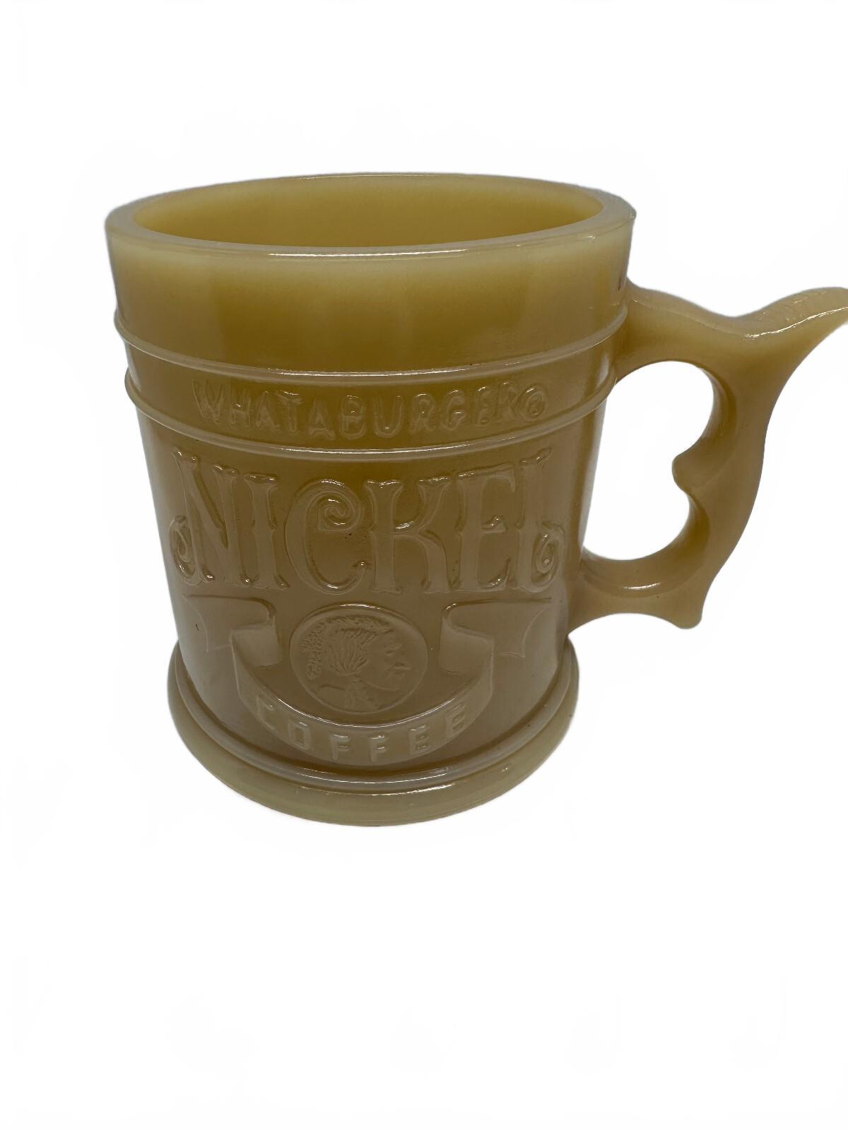Vintage 1983 Whataburger Nickel Coffee Milk Glass Mug