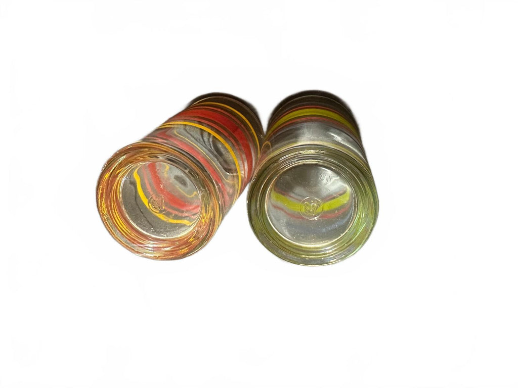 Vintage Firna Indonesia Striped Tumblers Set of 2