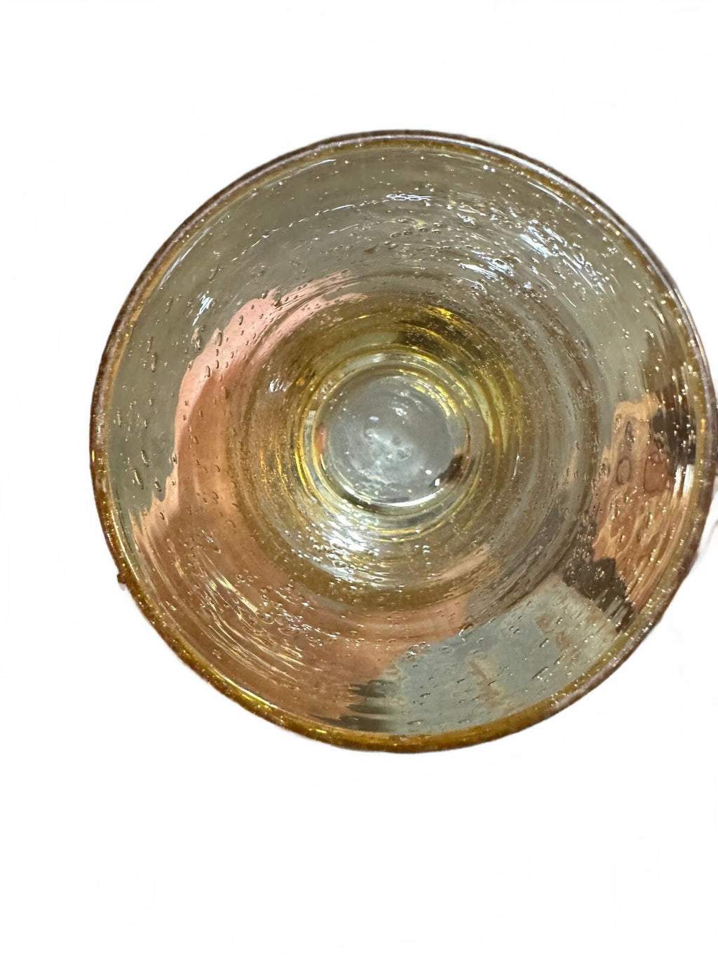 Vintage Amber Seeded Bubble Glass Tumbler Hand Blown