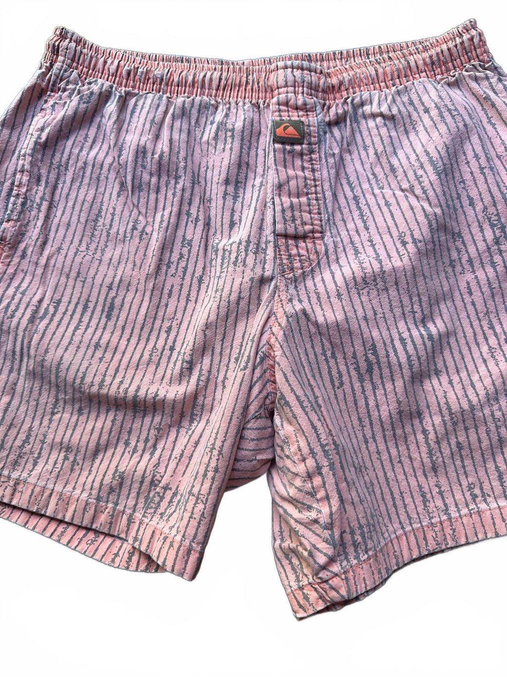 Quiksilver Pink Gray Striped Swim Trunks 28