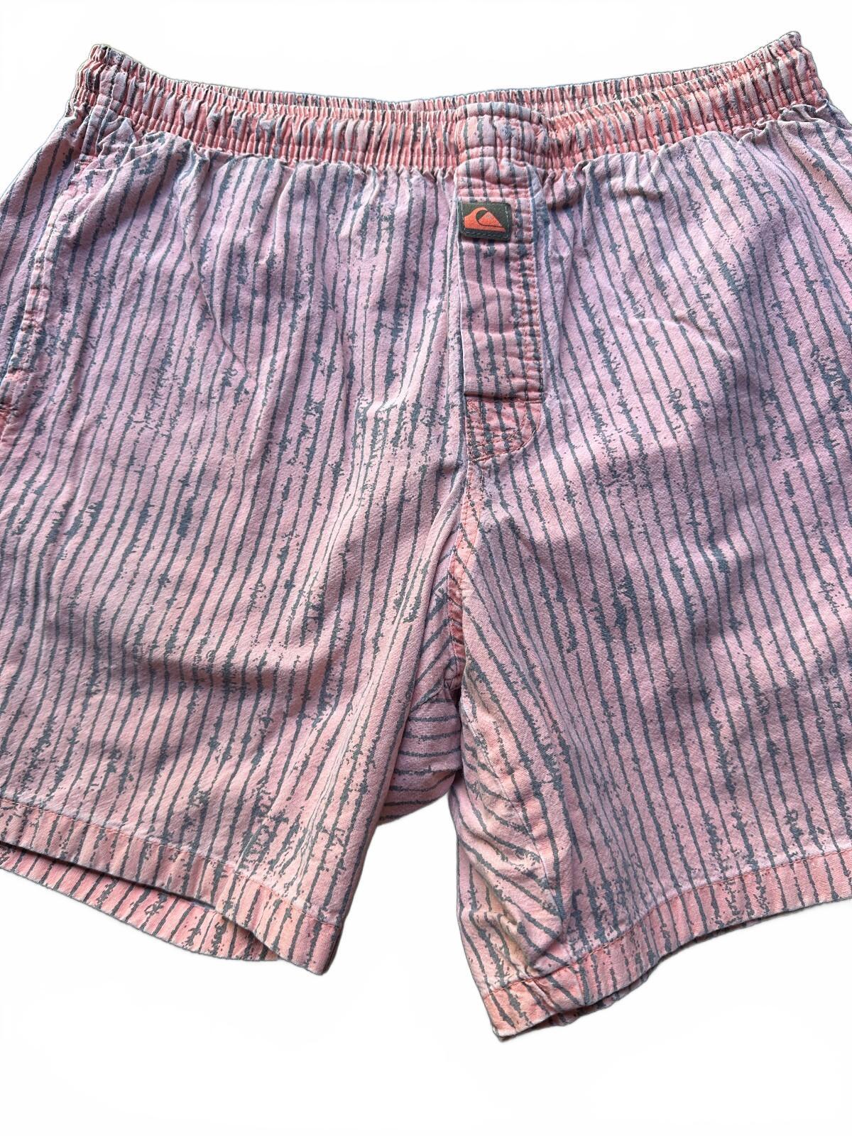 Quiksilver Pink Gray Striped Swim Trunks 28