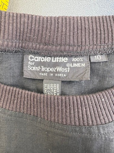 Carole Little 100% Linen Black Tunic Top 10