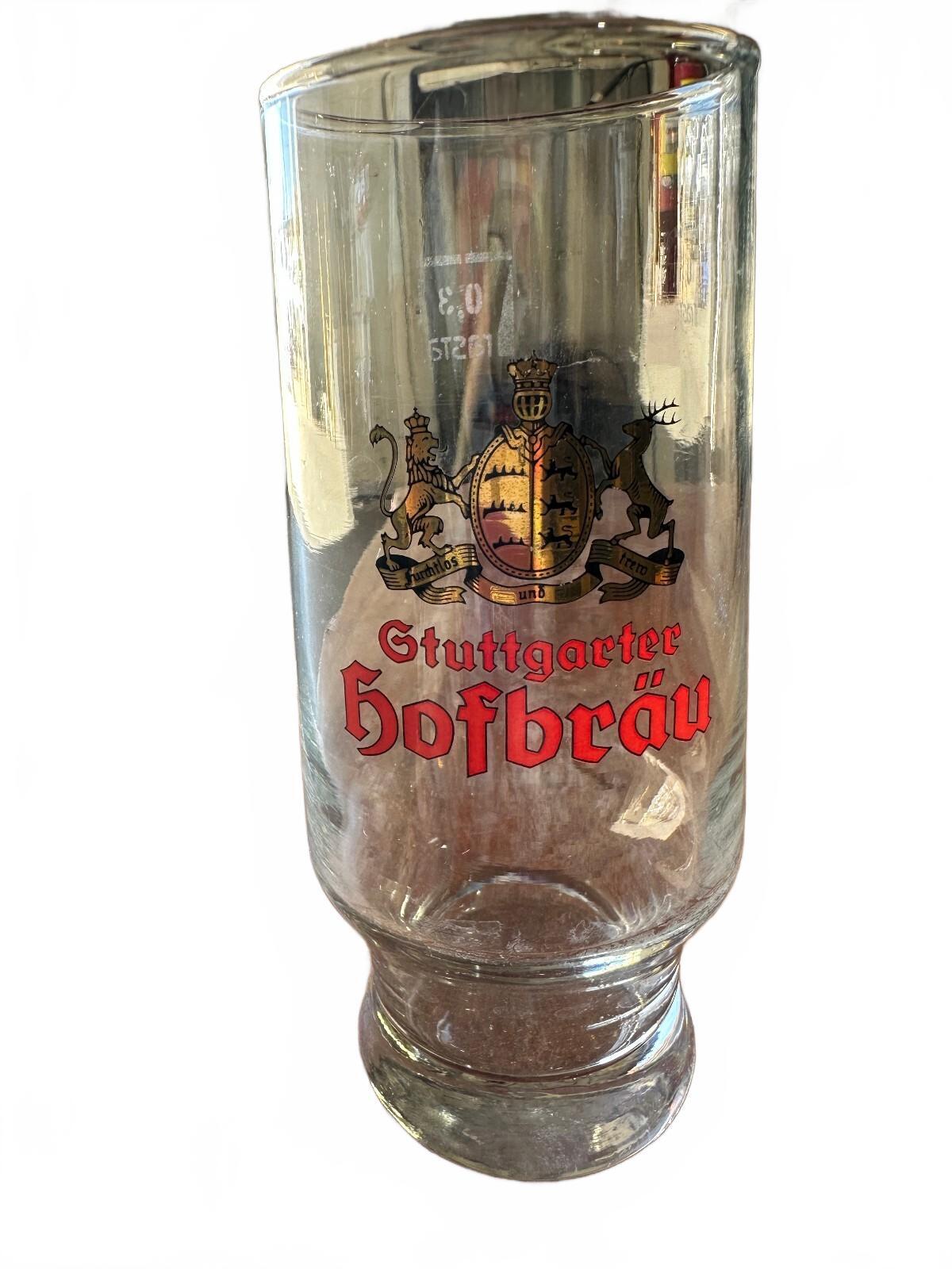 Vintage Stuttgarter Hofbrau 0.3L German Beer Glass