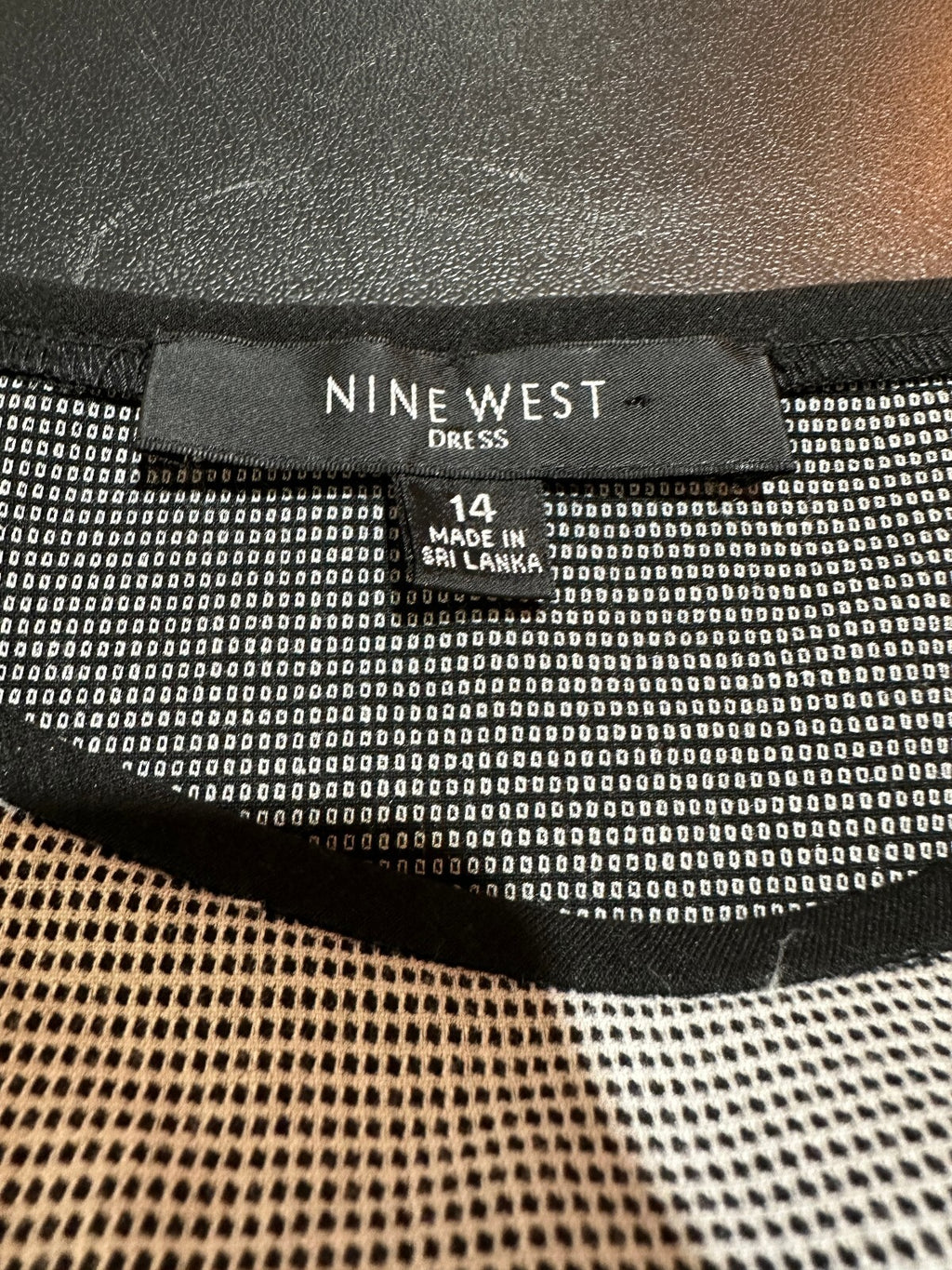 Nine West Black White Sheath Dress Size 14