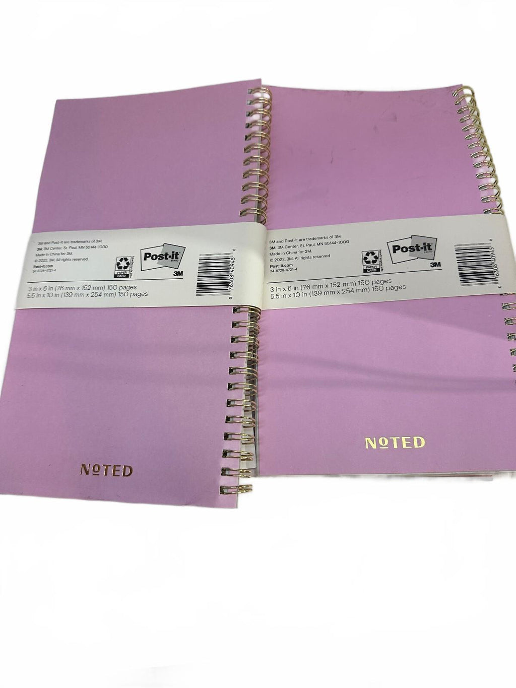 2 Noted by Post-it Spiral Notebook Sets Pink Orange