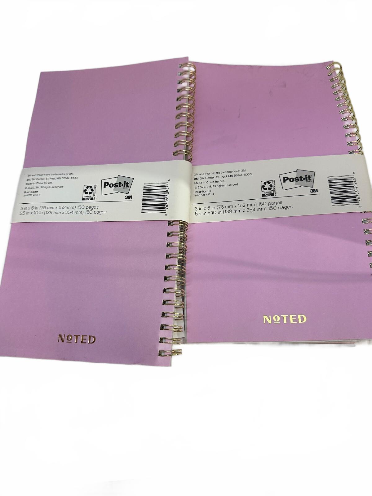 2 Noted by Post-it Spiral Notebook Sets Pink Orange