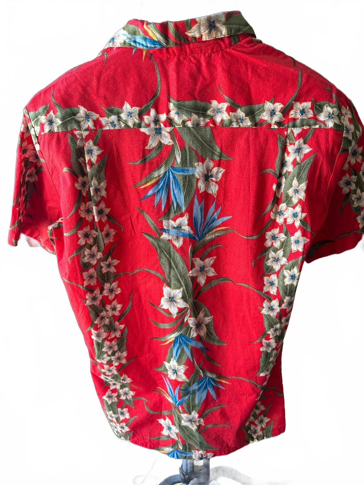 Norman James Red Hawaiian Camp Shirt USA