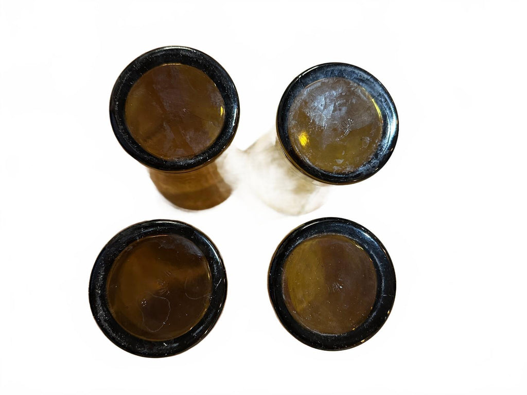 4 Vintage Smoke Brown Flared Drinking Glasses