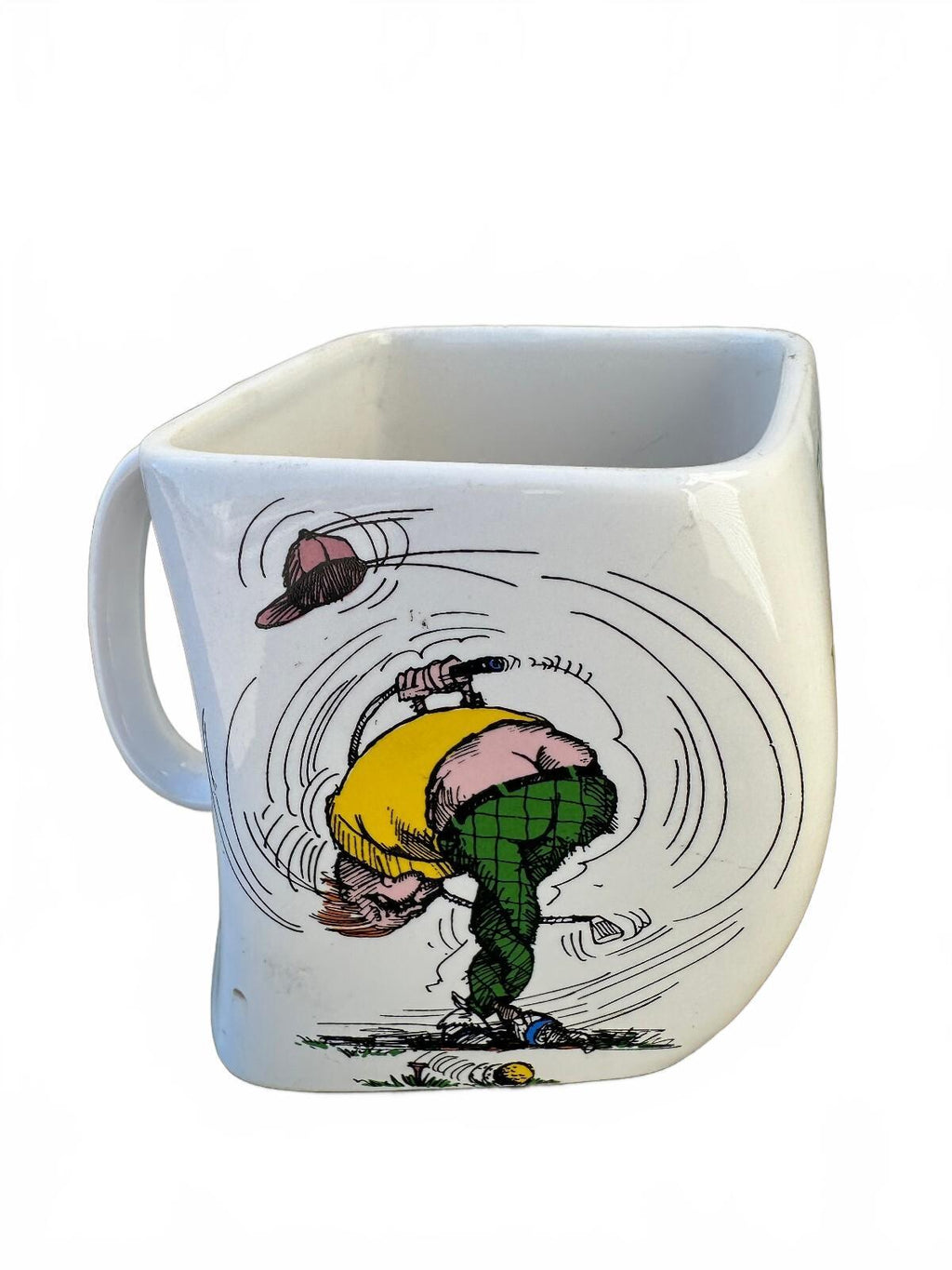 Vintage 1991 Golf Gifts Over-Swing Twisted Mug