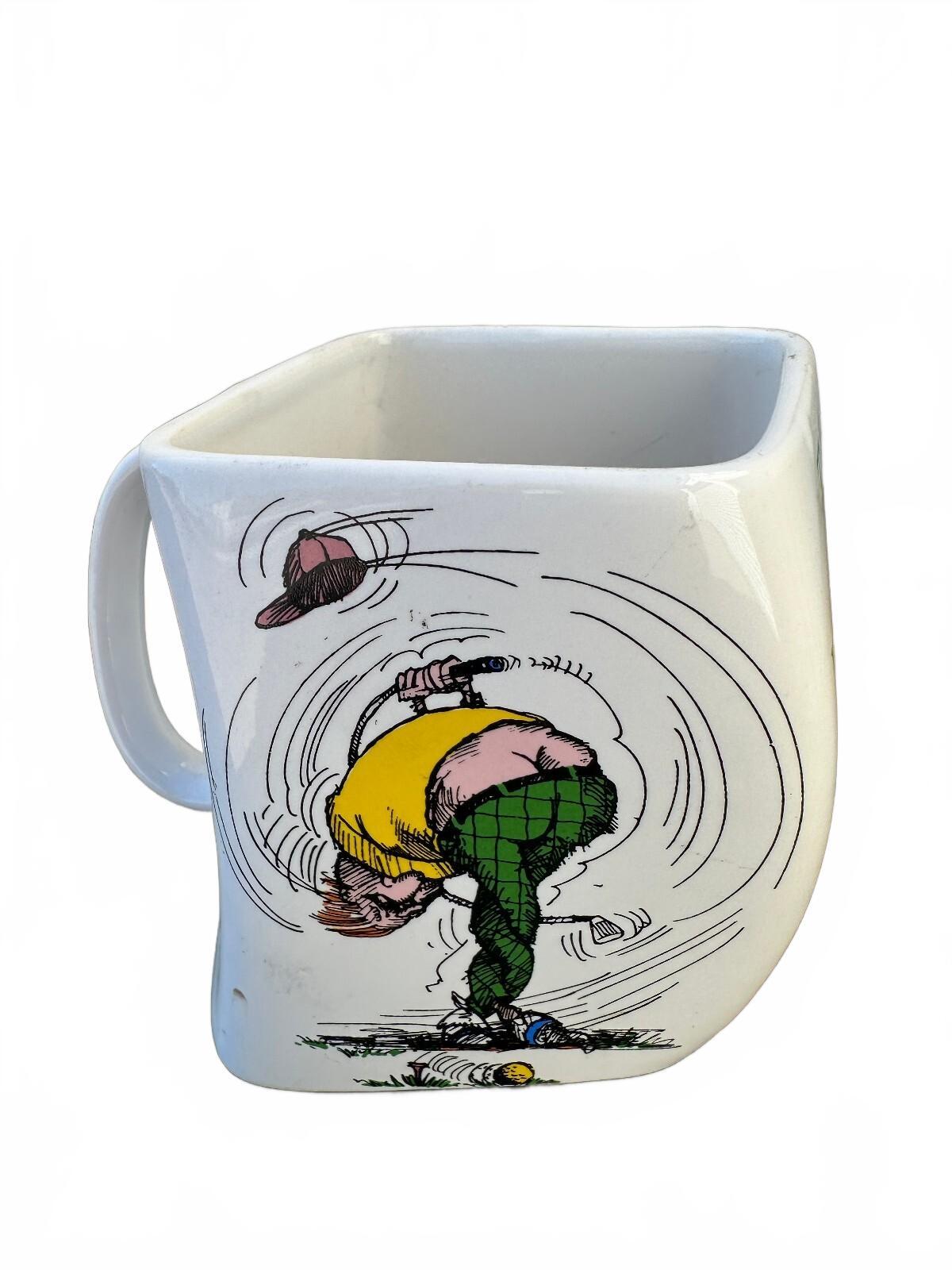Vintage 1991 Golf Gifts Over-Swing Twisted Mug