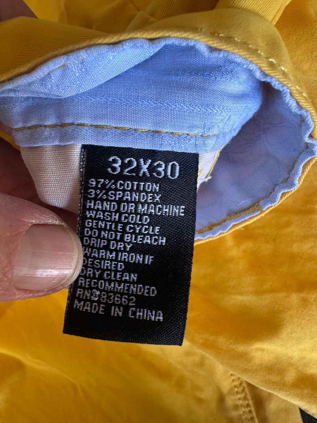 Perruzo Yellow Stretch Jeans 32x30 Slim Fit
