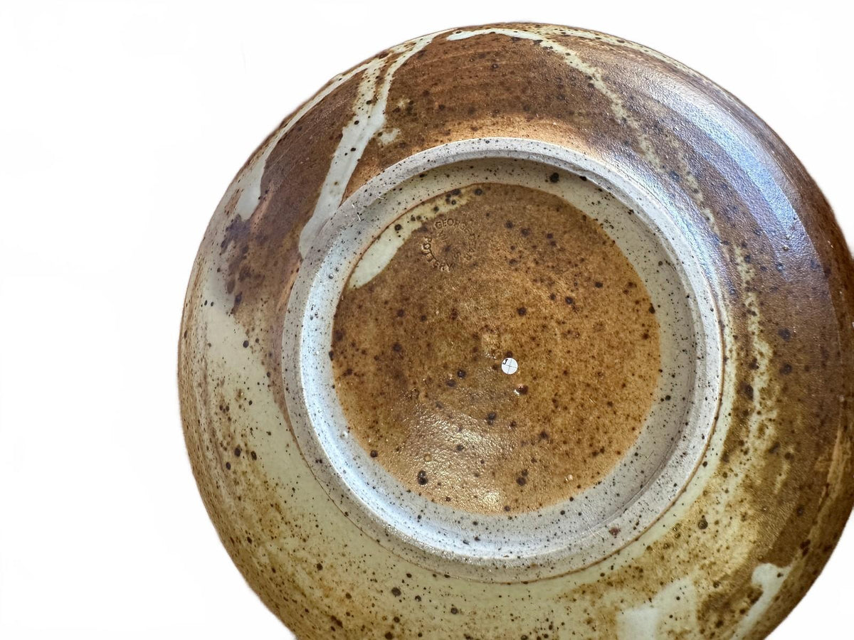 Vintage Studio Pottery Brown Speckled Saucers Set of 5