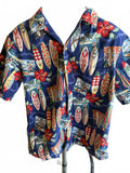 RJC Hawaii Surfboard Aloha Shirt Made USA M