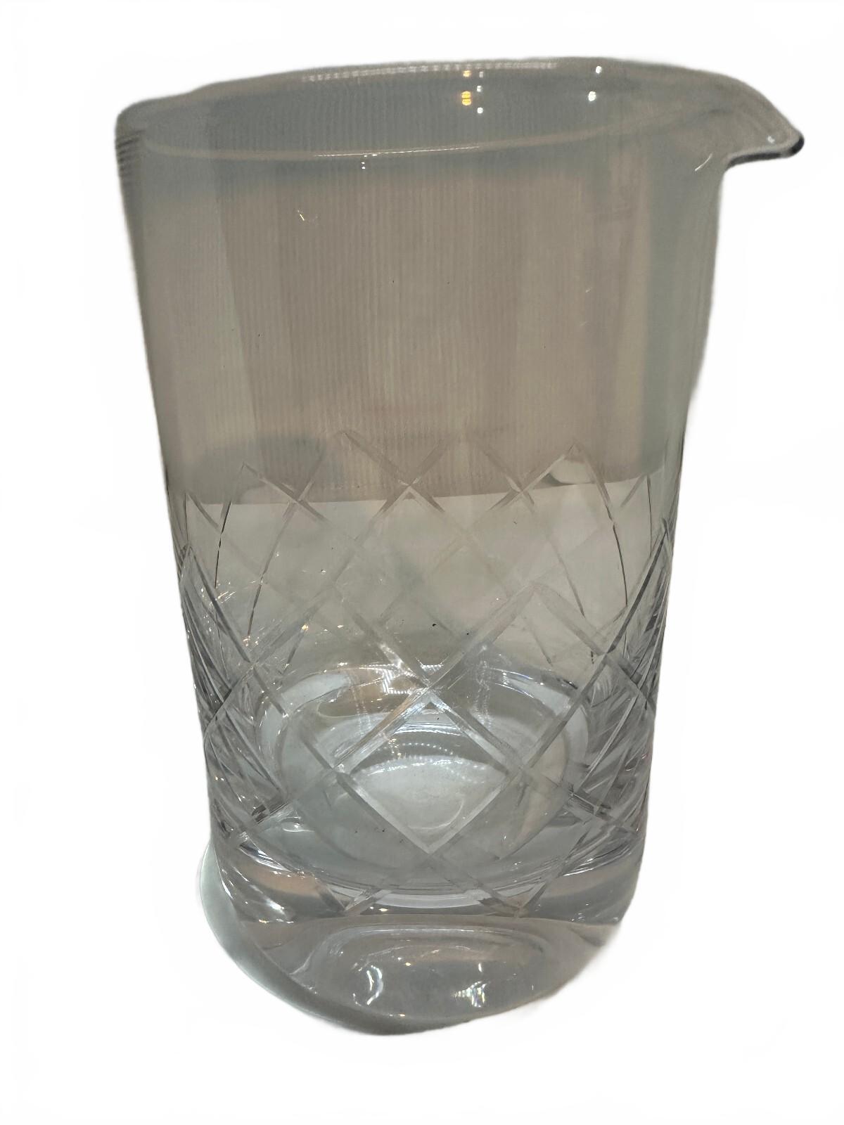 Vintage Cut Crystal Cocktail Mixing Pitcher 5.75"