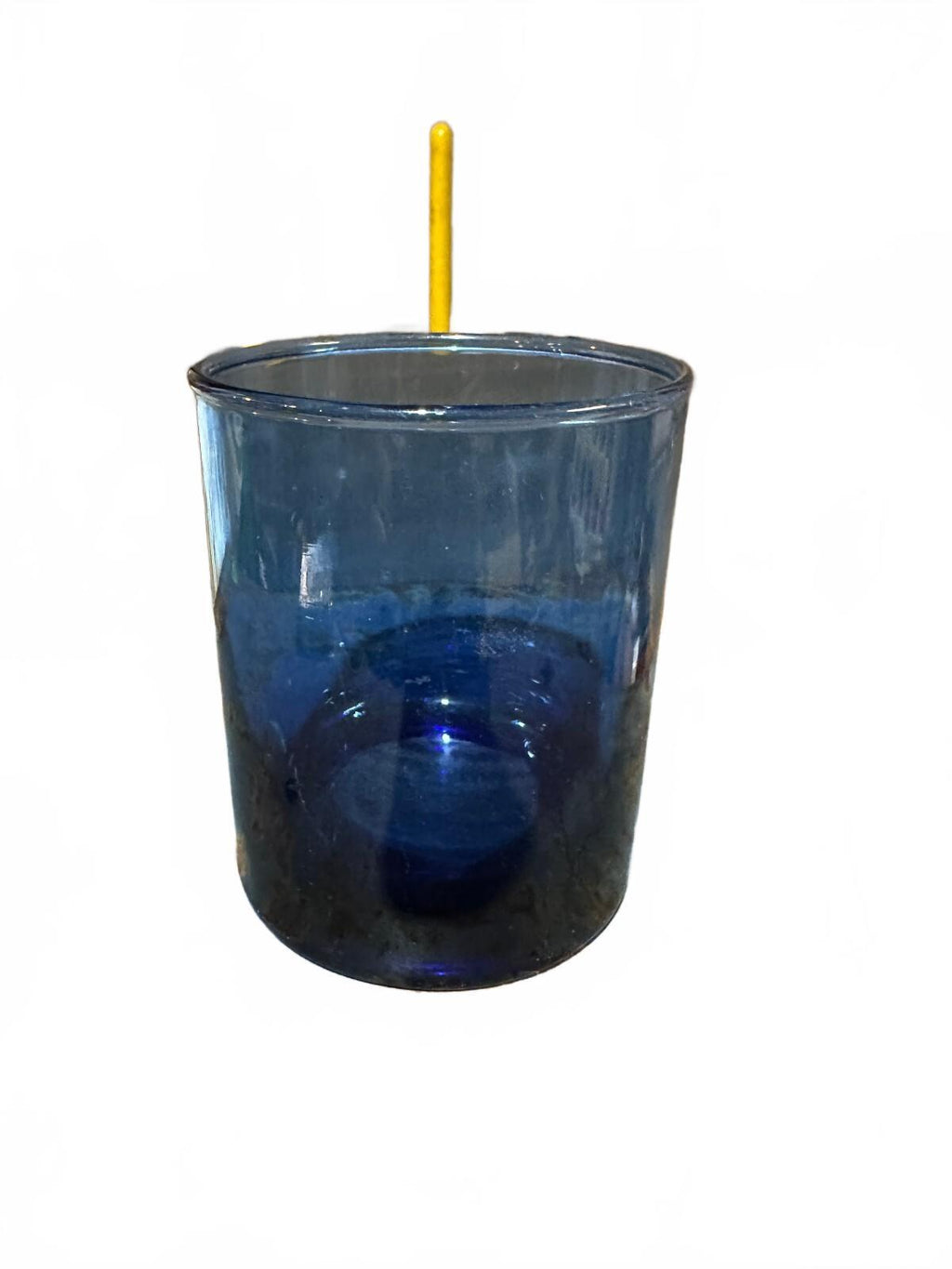 Vintage Cobalt Blue Glass Tumbler Heavy Base 4"
