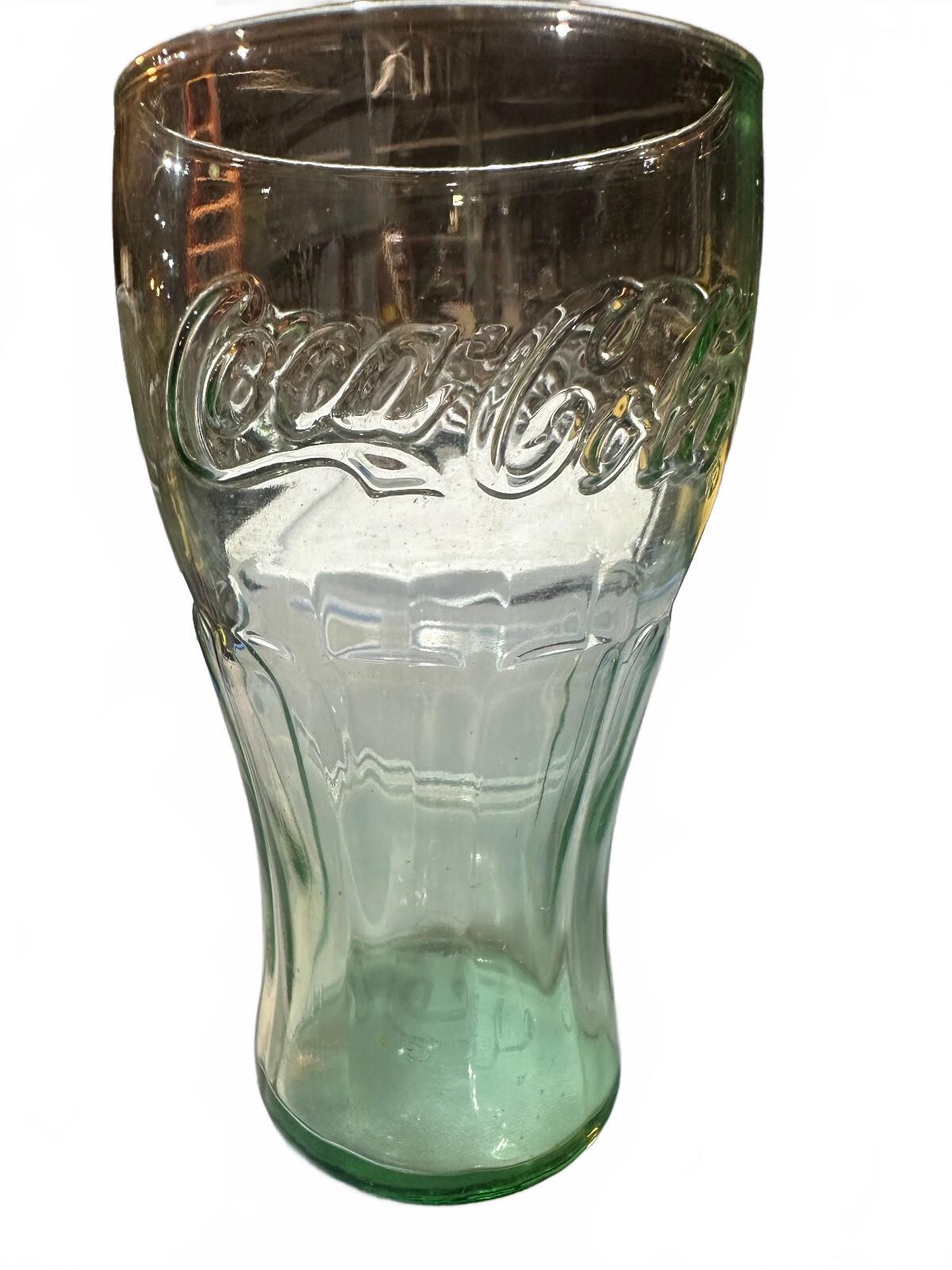 3 Coca-Cola Coke Glasses Vintage Green Clear Tumblers