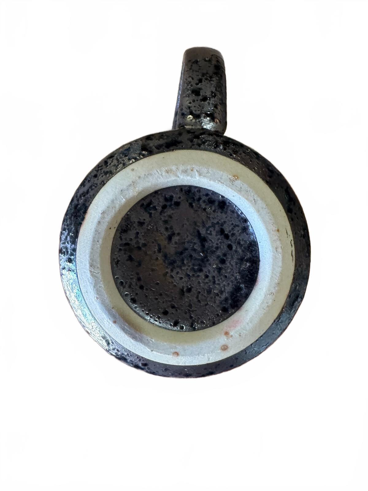 Vintage Japanese Style Stoneware Mug Flying Cranes