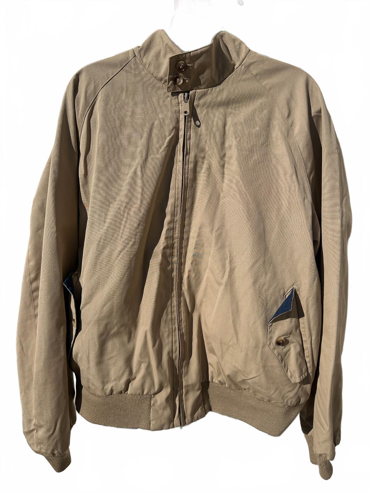 Vintage Reversible Harrington style Jacket Navy Tan XL