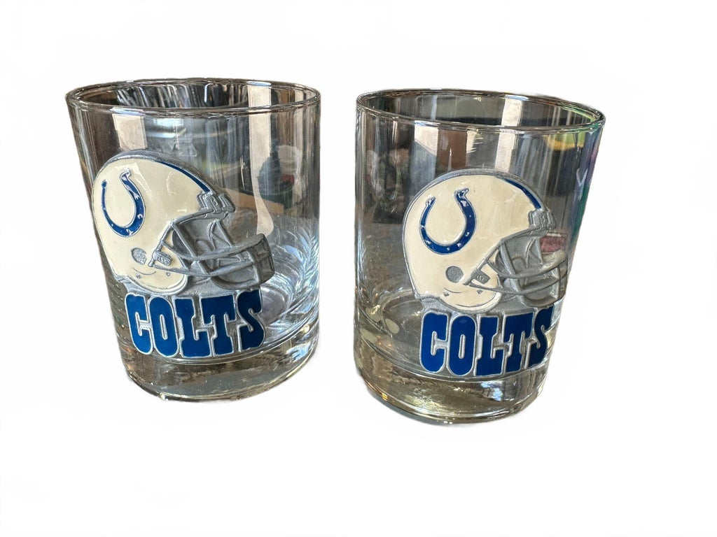 2 Indianapolis Colts NFL Pewter Helmet Rocks Glasses
